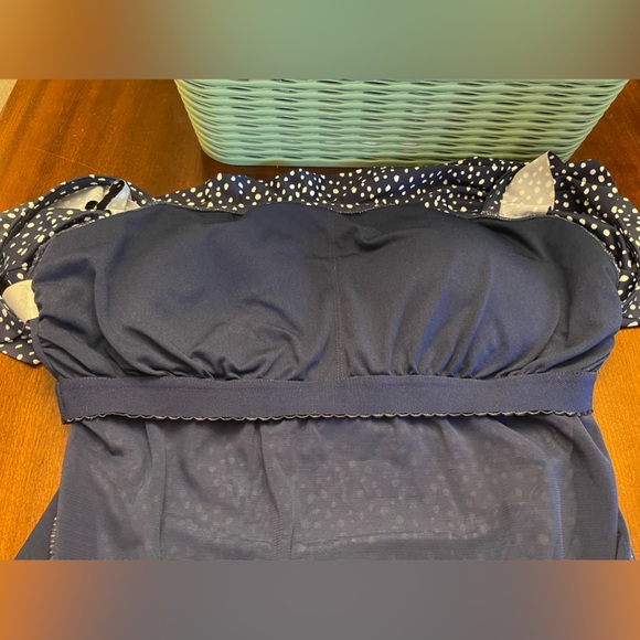 Brand: Kona Sol Women's Polka Dot Ruffle Shoulder One Piece Swimsuit - Picture 8 of 11